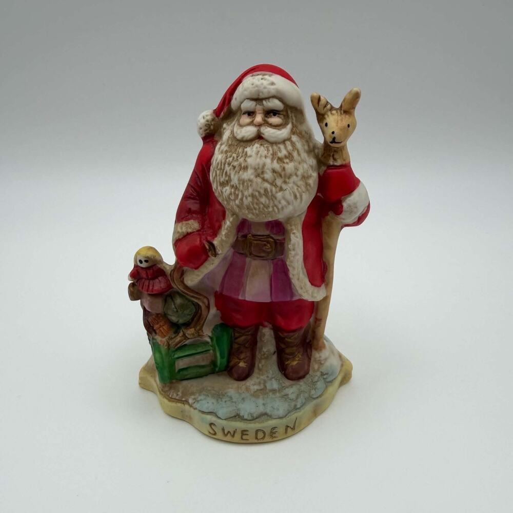 Santa's of the Nations: Sweden Painted Porcelain Vintage 1991 Christmas Figurine